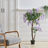 Large Artificial Wisteria Purple Blossom Tree with Pot Fake Plant Home Office UK