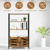 Industrial 2 Doors Cabinet Freestanding Display Bookshelf Cupboard Bookcase