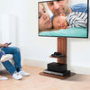 Stable Design Corner TV Floor Stand with Wooden Base for 32 37 43 55 60 Inch TVs