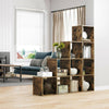 Ladder Style Shelving Unit Vintage Brown Bookcase Open Display Room Divider