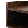 1pcs Dark Brown Retro Bedside End Table Bedroom Wooden Side Table Storage Unit