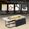 16 KW Propane Fire Pit Table Rectangular Outdoor Gas Fire Pit Stainless Steel