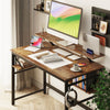 120cm Computer Desk with 2 Storage Shelves Removable Monitor Stand