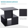Modern Coffee Table Wood Square Side End Table Home Living Room Furniture Black