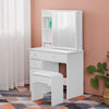 Vanity Dressing Table w/ Mirror Shelf Drawers Storage Stool Dresser Makeup Desk
