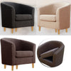 Retro/Vintage Tub Accent Chair Upholstered Padded Armchair Lounge Fabric Sofa UK
