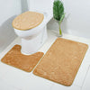 3Pc Non-Slip Bathroom Carpet Set Pedestal Rug+Lid Seat Toilet Cover+Bath Mat Pad