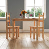 Small Natural Wooden Dining Table And 2 Chairs Set Kitchen Room Rustic Pine