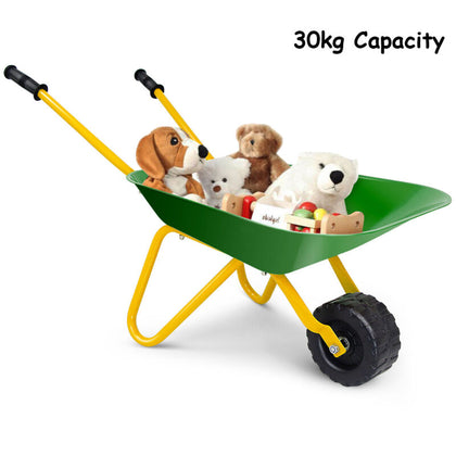 Kids Metal Wheelbarrow Garden Outdoor Wheel barrow Children Play Toy Fun Gift