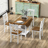 5 PCS Round Dining Table Set Farmhouse Dinette Set Solid Wood Kitchen Furniture