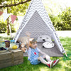 Kids Teepee Tent With Floor Mat Cotton Canvas Indian Indoor Outdoor Play House