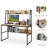 2 in 1 Computer Desk PC Laptop Table Writing Study Workstation Storage Bookcases