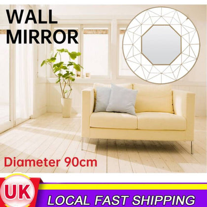Large Wall Mounted Bathroom Mirror Round Frame Glass Vanity Circle Bedroom Gold