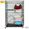 LEVEL Cat Cage Foldable Metal Pet Crate Playpen Spacious Kitten Ferret Cage
