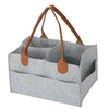 Baby Diaper Organizer Caddy Felt Changing Nappy Kids Storage Carrier Bag Grey .