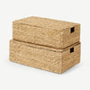 Set of 2 Water Hyacinth Under Bed Storage Box Trunk Chest Basket, Large