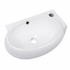 Modern Bathroom Sink Wall Mounted Cloakroom Hand Wash Basin White Ceramic Bowl