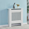 Small White Radiator Cover 78x19x92cm Wood Wall Cabinet Shelf Top Storage Home