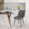 2x Dining Chairs Linen Padded Seat Metal Legs Kitchen Chairs Home Office