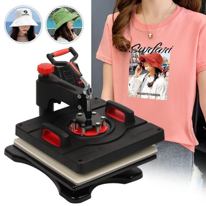 5 in1 38x38cm Heat Press Machine T-Shirt Mug Hat Cap Plate Transfer Printer UK