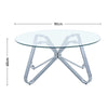 Round Coffee Table Modern 80cm Living Room Glass Top Accent Table Home Furniture