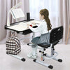 70CM Lifting Table Top Can Tilt Desk Chair Set Kids Study Learning Table W/Lamp