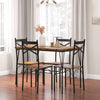 Industrial 5 Piece Dining Table Set Kitchen Table & 4 Chairs Rectangular Table