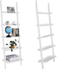 5 Tier Wooden Wall Rack Leaning Ladder Shelf Unit Bookcase Display MDF Storage