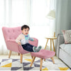 2 in 1 Children Kids Sofa Set Luxurious Velvet Armchair High Back Safety & Stool