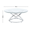 Modern Coffee Table Round Tempered Glass Top Chrome Base Sofa Side End Table