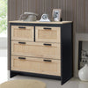 Large Side Cabinet Rustic Sideboard Vintage Cupboard Storage Unit Rattan Drawers