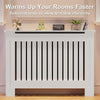 Radiator Cover White Unfinished Modern Traditional Wood Grill Cabinet Shelf MDF