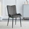 Pair Velvet Dining Chair High Back Chair Set with Metal Legs Modern Kitchen
