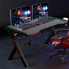 47" Gaming Desk Computer Table PC Laptop RGB LED Lights Racing Gamer Workstation