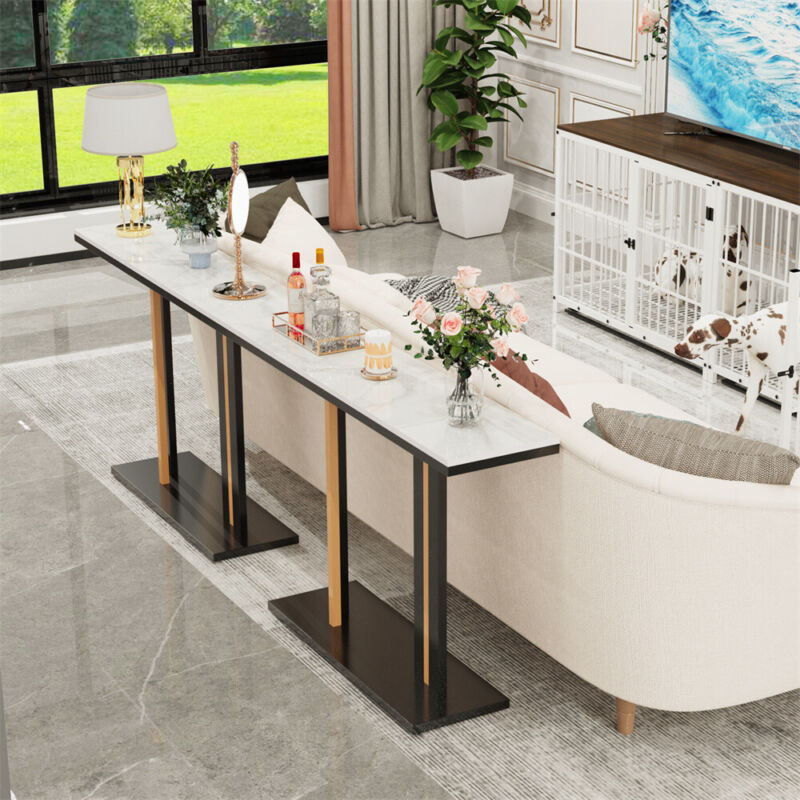 Large Slim Marble Console Table Hallway Foyer Wall Side Table Window S ...
