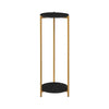 90cm Plant Stand Plant Holder Tall Side End Table 2-Tier with Golden Metal Frame