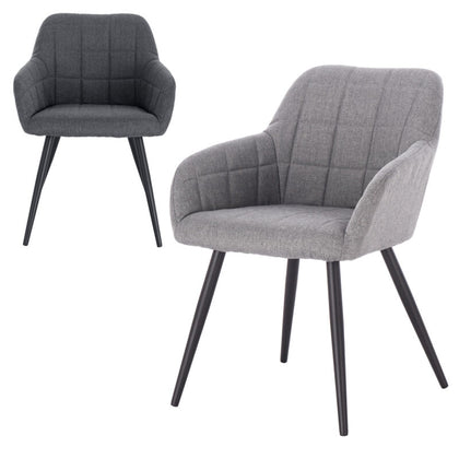 1/2/4/6x Dining Chairs Linen Upholstered Kitchen Armchairs w/ Backrest Home Cafe