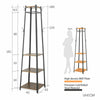 Industrial Coat Rack Stand Hall Tree Shelves Free Standing w 8 Dual Hooks Holder