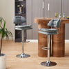 Set of 2 Counter Chairs Faux Leather Bar Stools Upholstered Seat Barstool Salon