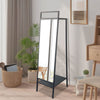 Clothes Hanging Rail Rack Full Length Mirror Standing Hat/Shoes Storage Stand