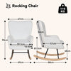 Teddy Fleece Rocking Chair Wingback Armchair Accent Chairs Nursing Soft White