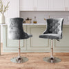 1/2 Bar Stools Crushed Velvet Breakfast Chairs Swivel Gas Lift Kitchen Cushioned