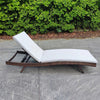 Adjustable Rattan Sun Lounger Outdoor Recliner w/ Cushion Garden Pool Daybed UK