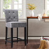 2x Velvet Bar Stools Chairs with Ring Knocker Backrest Kitchen Stools Breakfast