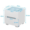 2 Drawers White Bedside Tables Cabinets Wireless Charging LED Lights Bedroom