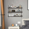 Adjustable 3 Tier Wall Floating Shelf with Metal Brackets Strong Bearing Shelves