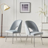 Modern Set of 2 Dining Chair Velvet Upholstered Accent Chair with Metal Legs NS