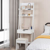 3 IN 1 Vanity Dressing Table Set Book Storage Shelf Ladder Desk W/ Mirror Stool