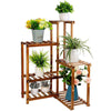 Solid Wood 7 Pots Corner Plant Stand Bonsai Display Rack Home - Hold up to 20lbs