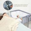 Side Sleeping Bedside Crib Baby Crib Cot bed with Washable Mattress & Wheels